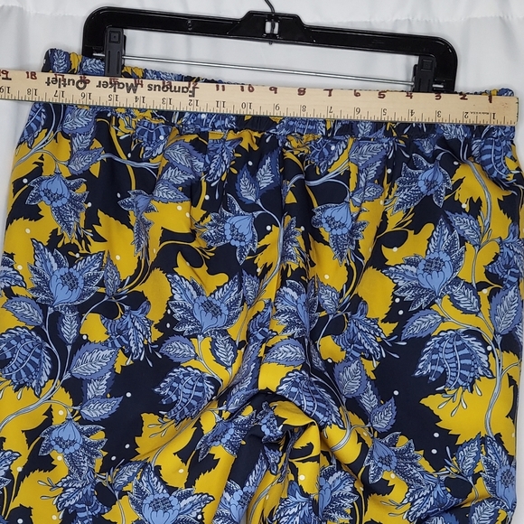 Eloquii Pants Women 16 Floral Jogger Elastic Pullon Pocket Stretch Blue Yellow - Picture 6 of 9